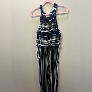 Emma & Michele Navy and White Striped Jumpsuit